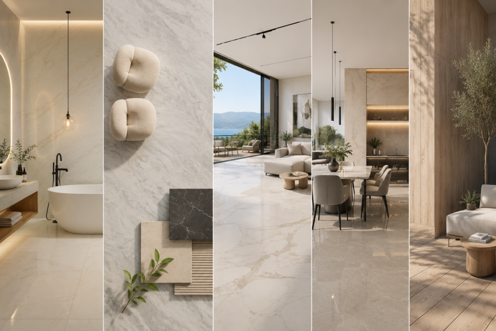 Cách chọn gạch khổ lớn cho sảnh khách sạn và villa